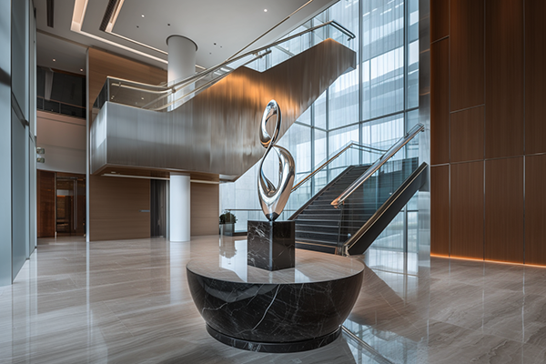 Elegant Stainless Steel Abstract Sculpture for Modern Spaces